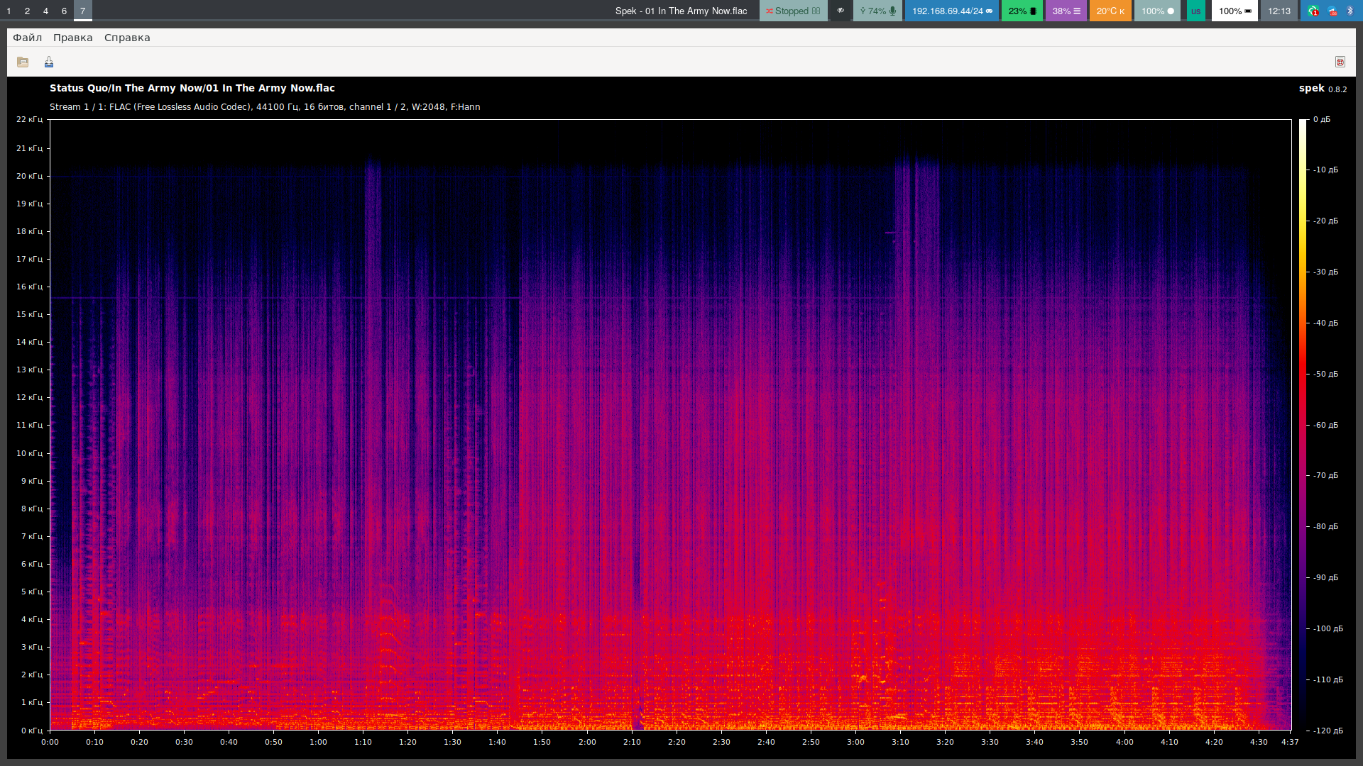 MP3 audio spectrum