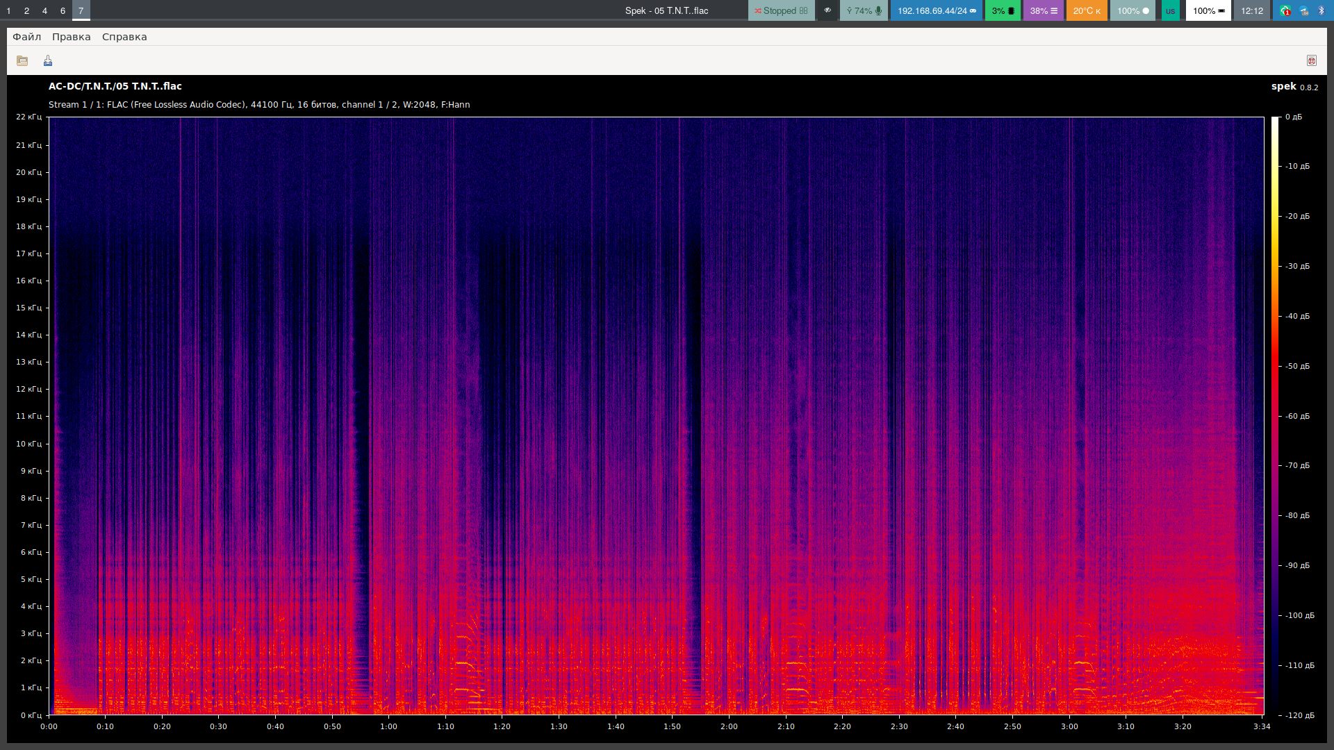 FLAC audio spectrum