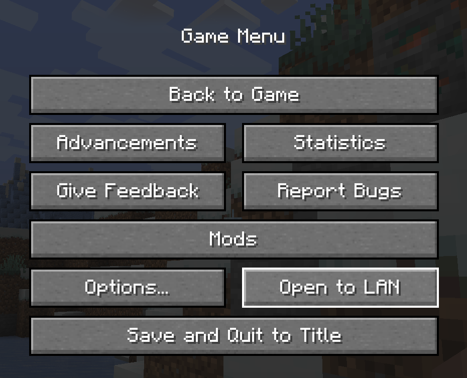 Opening a local server in Minecraft